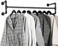 Iron Wall Mounted Clothes Rack with Shelf, 109x109x35 cm, Durable Industrial Design - SuperSaverAU - view 3
