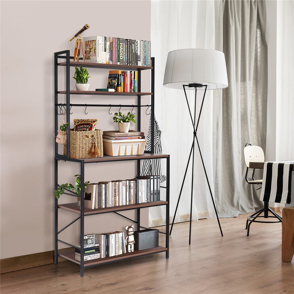 5-Tier Baker's Rack Microwave Stand Storage Shelf 84.5cm - Space-Saving Design, Durable Construction - SuperSaverAU - view 4