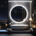60cm LED Bathroom Mirror Anti-fog Circle Backlit HD with Adjustable Lighting - SuperSaverAU - view 2