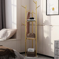 Marble & Metal Coat Rack Stand Heavy Duty 31.7x31.7x172.5 cm with 9 Hooks - SuperSaverAU - view 2