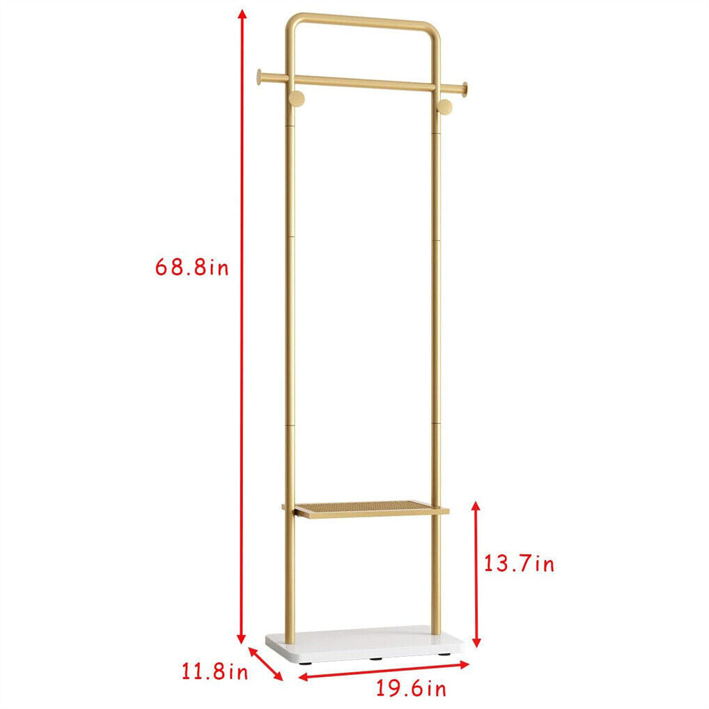 Gold Metal Coat Rack Stand with Granite Base - Hall Tree - SuperSaverAU - view 9