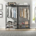 Extra Large Iron Clothes Rack Garment Hanging Stand with 3 Shelves, 79x36x161 cm - SuperSaverAU - view 2
