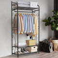 Extra Large Iron Clothes Rack Garment Hanging Stand with 3 Shelves, 79x36x161 cm - SuperSaverAU - view 4