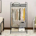 Extra Large Iron Clothes Rack Garment Hanging Stand with 3 Shelves, 79x36x161 cm - SuperSaverAU - view 5