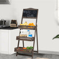 Vintage Wooden Chalkboard Easel with 3 Shelves - 38x50CM - SuperSaverAU - view 3