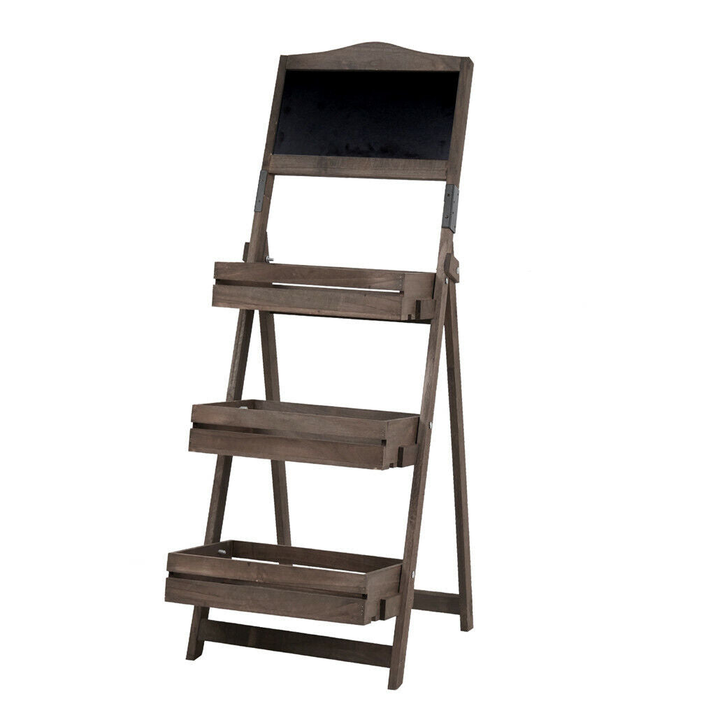 Vintage Wooden Chalkboard Easel with 3 Shelves - 38x50CM - SuperSaverAU - view 4