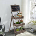 Rustic Wood Plant Stand 38CM - 4 Tier Foldable Shelf for Plants & Decor - SuperSaverAU - view 1