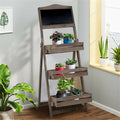 Rustic Wood Plant Stand 38CM - 4 Tier Foldable Shelf for Plants & Decor - SuperSaverAU - view 2