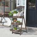 Rustic Wood Plant Stand 38CM - 4 Tier Foldable Shelf for Plants & Decor - SuperSaverAU - view 4