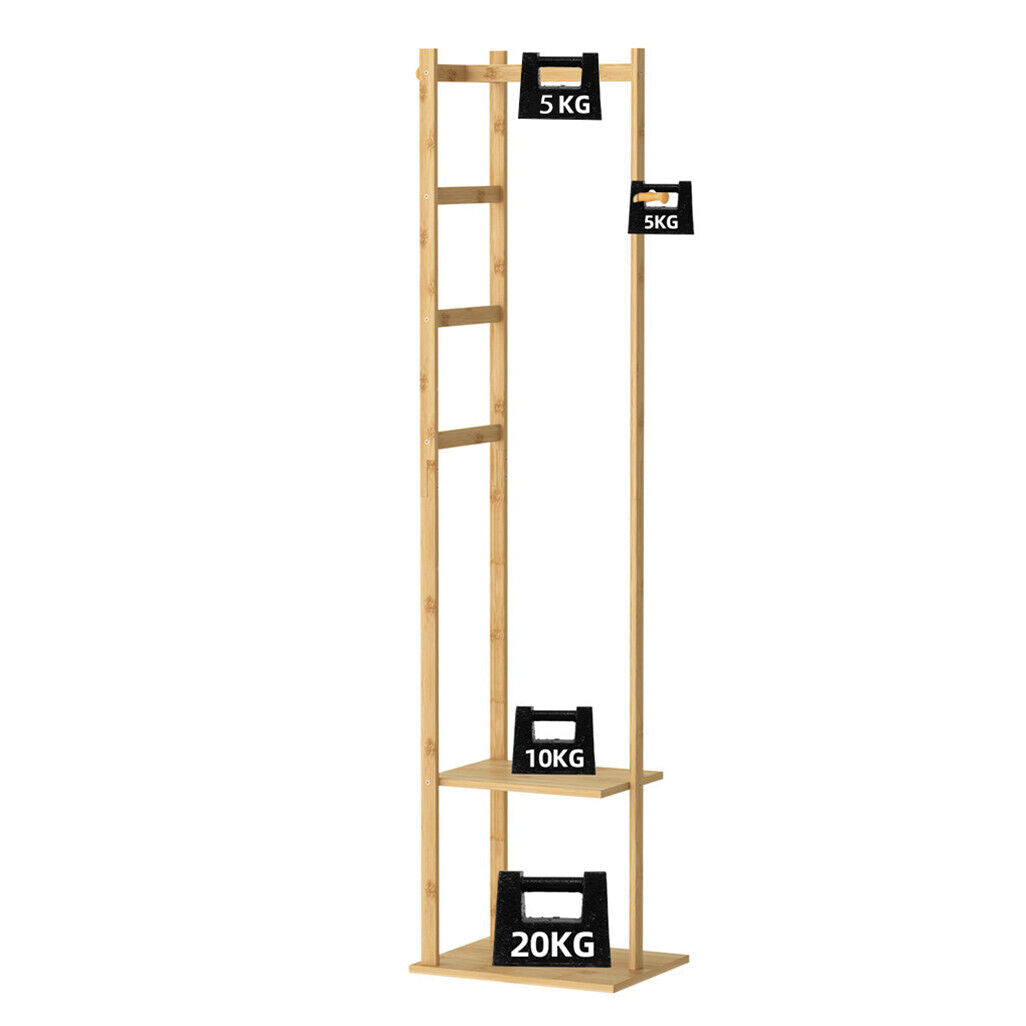 Bamboo Coat & Hat Rack Stand with Shoe Shelf - SuperSaverAU - view 9
