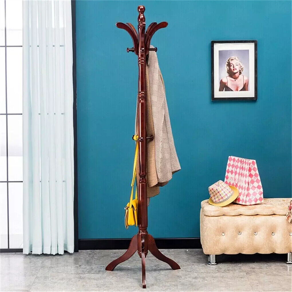 Birch Wood Coat Rack Stand - Adjustable Height Hall Tree - SuperSaverAU - view 3