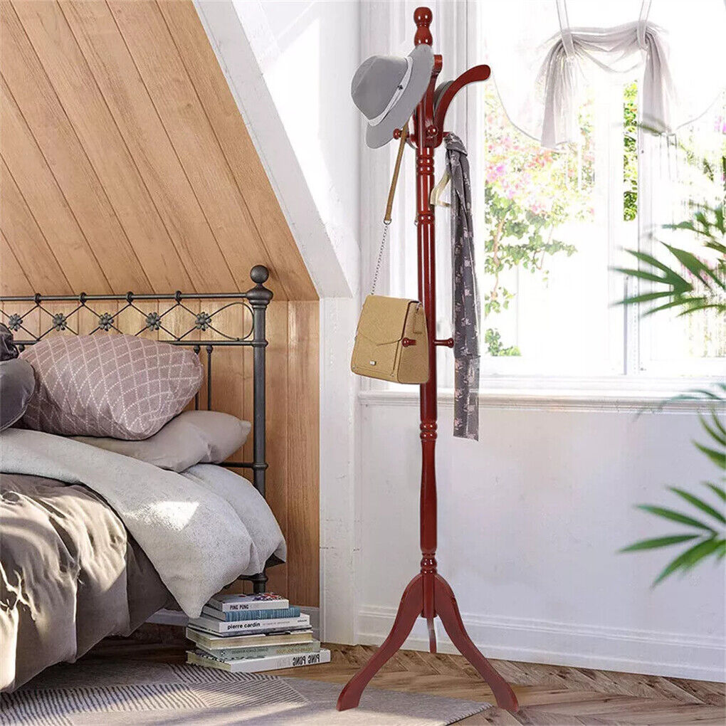 Birch Wood Coat Rack Stand - Adjustable Height Hall Tree - SuperSaverAU - view 5