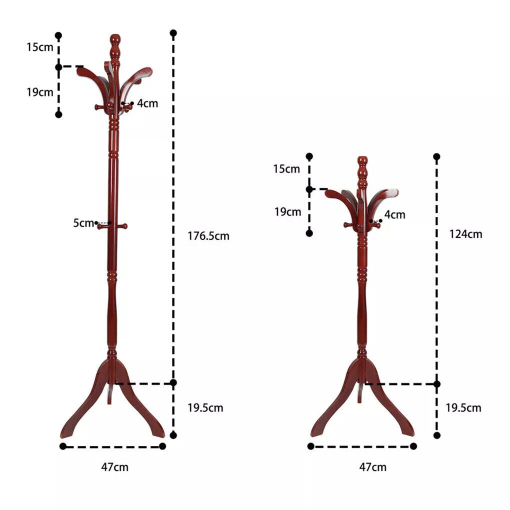 Birch Wood Coat Rack Stand - Adjustable Height Hall Tree - SuperSaverAU - view 8