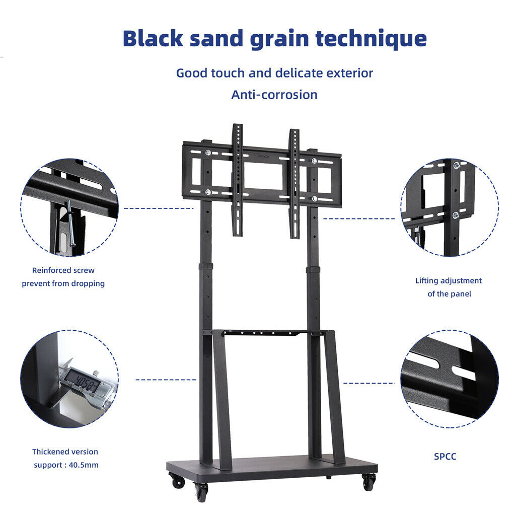 Adjustable Rolling TV Stand 32-80 Inches with 2-Tier Shelf - SuperSaverAU - view 7