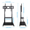 Rolling TV Stand 32-100" with Adjustable Mount, 2-Tier Shelf, Mobile Design - SuperSaverAU - view 5