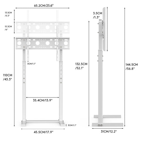 Adjustable TV Stand for 32-65 Inch Screens with Swivel Feature - SuperSaverAU - view 2