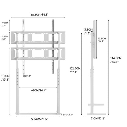 Universal Adjustable TV Stand Base for 32-100 inch TVs by Premium