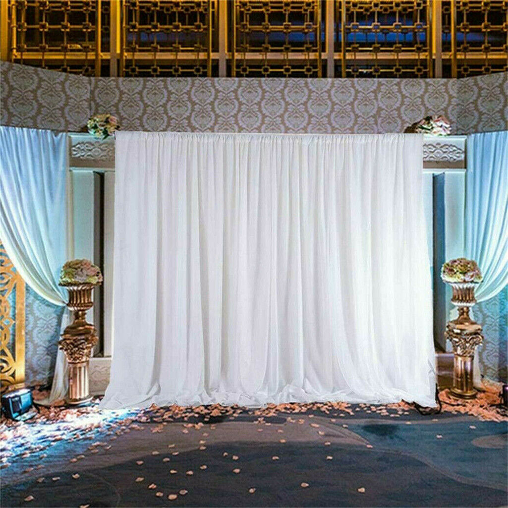 3x3m White Silk Stage Curtain Backdrop - Elegant, Wrinkle-Resistant, Versatile - SuperSaverAU - view 4