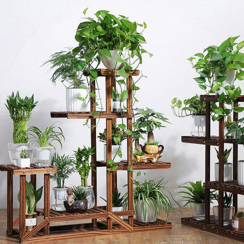 5-Tier Wooden Plant Stand, 30x30x20 cm, Durable Pine, Indoor/Outdoor Use - SuperSaverAU - view 1