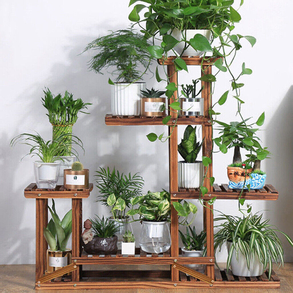 5-Tier Wooden Plant Stand, 30x30x20 cm, Durable Pine, Indoor/Outdoor Use - SuperSaverAU - view 8