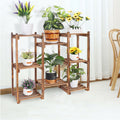 8-Tier Wooden Plant Stand, 30x30x20 cm, Durable Pine, Indoor/Outdoor Use - SuperSaverAU - view 2