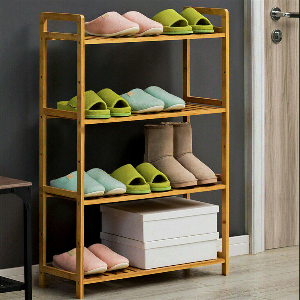 Bamboo 4-Tier Shelving Unit - Eco-Friendly Storage Solution - SuperSaverAU - view 2