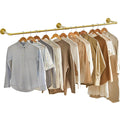 Vintage Gold Wall Mounted Clothes Rack, 180 x 27.5 x 8.5 cm, Elegant Design, 30kg Capacity - SuperSaverAU - view 2