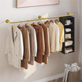 Vintage Gold Wall Mounted Clothes Rack, 180 x 27.5 x 8.5 cm, Elegant Design, 30kg Capacity - SuperSaverAU - view 3