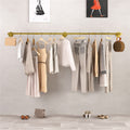 Vintage Gold Wall Mounted Clothes Rack, 180 x 27.5 x 8.5 cm, Elegant Design, 30kg Capacity - SuperSaverAU - view 5
