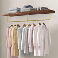 Vintage Gold Wall Mounted Clothes Rack, 180 x 27.5 x 8.5 cm, Elegant Design, 30kg Capacity - SuperSaverAU - view 6