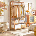 Bamboo Garment Rack 35x17.1x65 inches - Eco-Friendly, Portable Laundry Storage - SuperSaverAU - view 2