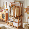 Bamboo Garment Rack 35x17.1x65 inches - Eco-Friendly, Portable Laundry Storage - SuperSaverAU - view 3