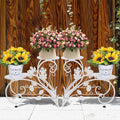 Set of 2 Plant Stand 30x30x20 cm, Durable Iron, Elegant Vintage Design - SuperSaverAU - view 6
