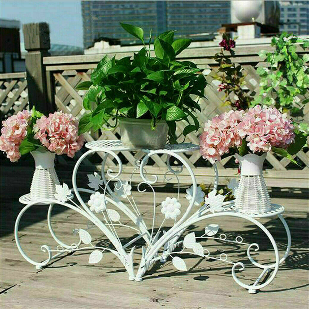 Set of 2 Plant Stand 30x30x20 cm, Durable Iron, Elegant Vintage Design - SuperSaverAU - view 7