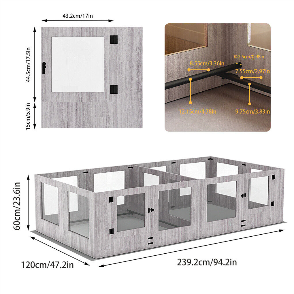 Dog Whelping Box 14 Panels 26-Inch Heavy Duty Puppy Pen with Pad - SuperSaverAU - view 2