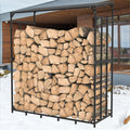 Metal Log Storage Shed - Outdoor Firewood Rack, Weather Resistant - SuperSaverAU - view 6