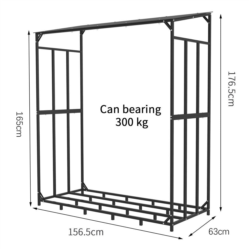 Metal Log Storage Shed - Outdoor Firewood Rack, Weather Resistant - SuperSaverAU - view 8