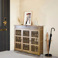 XXL Bamboo Shoe Rack Cabinet - 4-Tier with Doors & Drawers - SuperSaverAU - view 3