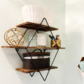 3 Tier Diamond Metal Floating Shelves 50x17.5x50 cm - Elegant Geometric Design - SuperSaverAU - view 3