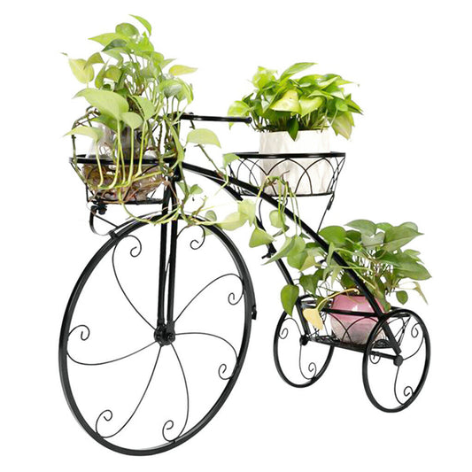 3-Tier Iron Bicycle Plant Stand - Tricycle Design, Durable