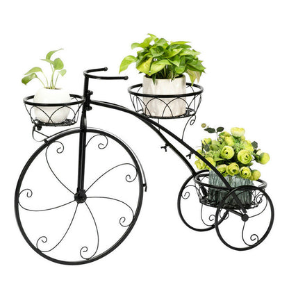 3-Tier Iron Bicycle Plant Stand - Tricycle Design, Durable