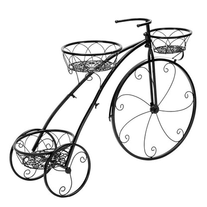 3-Tier Iron Bicycle Plant Stand - Tricycle Design, Durable