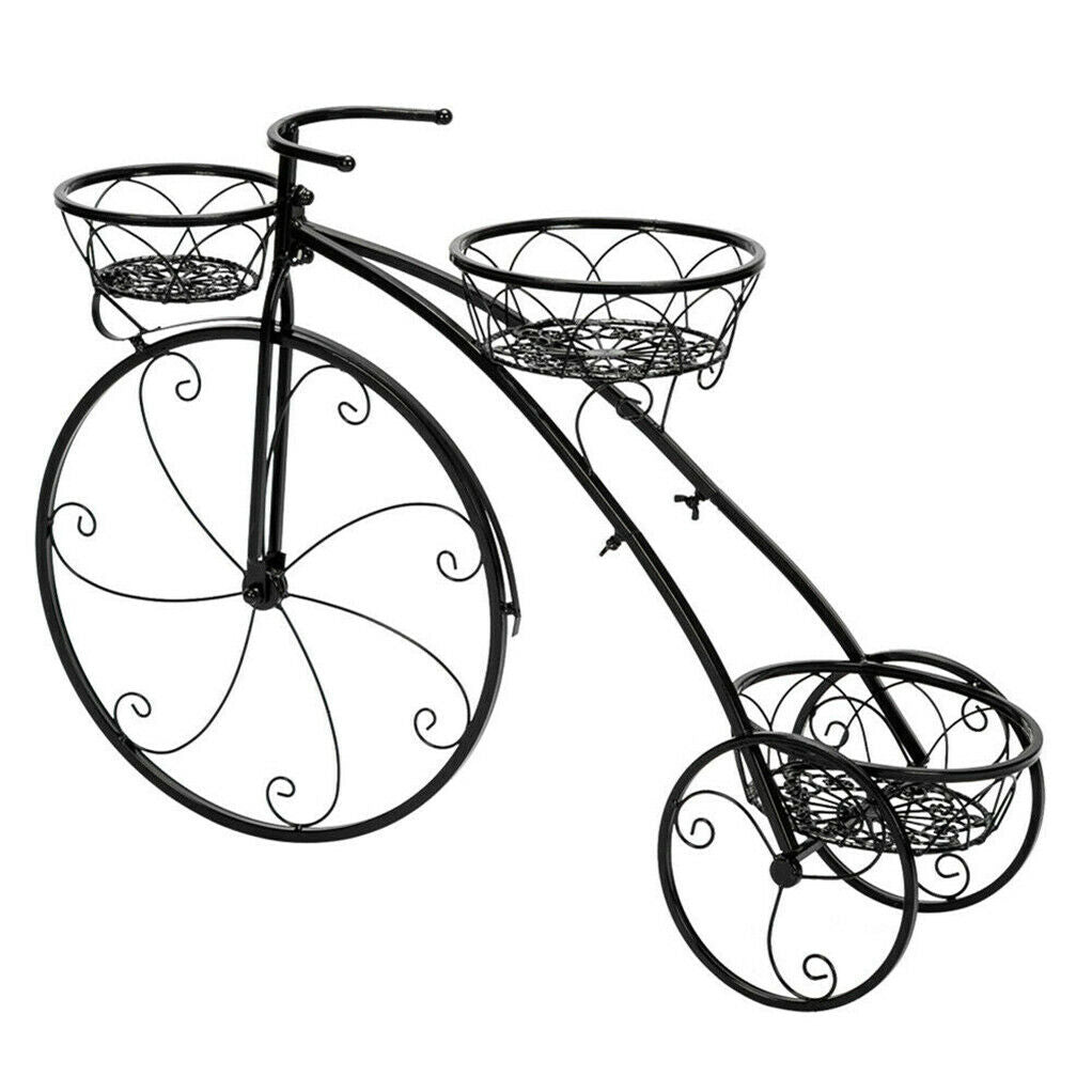 3-Tier Iron Bicycle Plant Stand - Tricycle Design, Durable