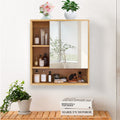 Bamboo Wall Medicine Cabinet - 5 Shelf Mirror 55.5cm - SuperSaverAU - view 3