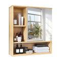 Bamboo Wall Medicine Cabinet - 5 Shelf Mirror 55.5cm - SuperSaverAU - view 4