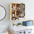 Bamboo Wall Medicine Cabinet - 5 Shelf Mirror 55.5cm - SuperSaverAU - view 5