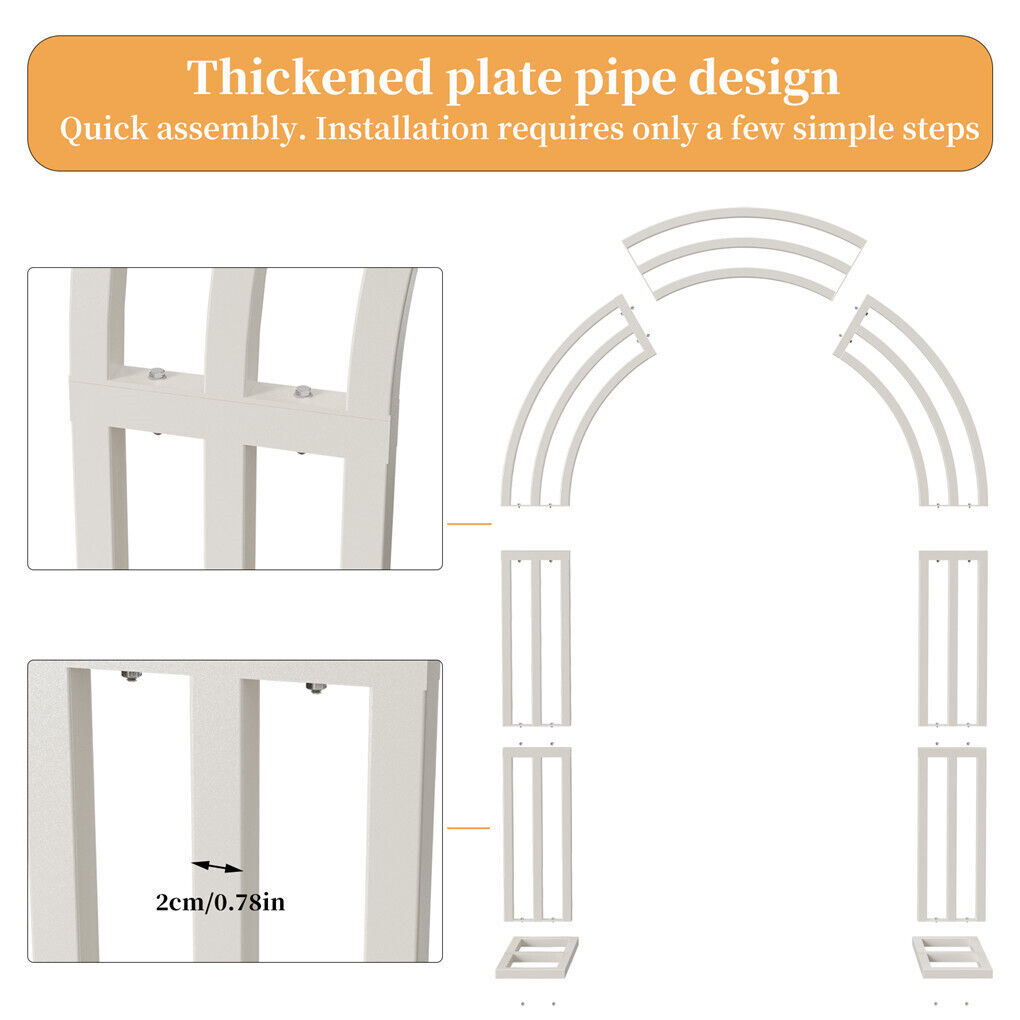 Metal Wedding Arch Garden Arbor Floral Stand 30x30x20 cm, Durable & Elegant - SuperSaverAU - view 9