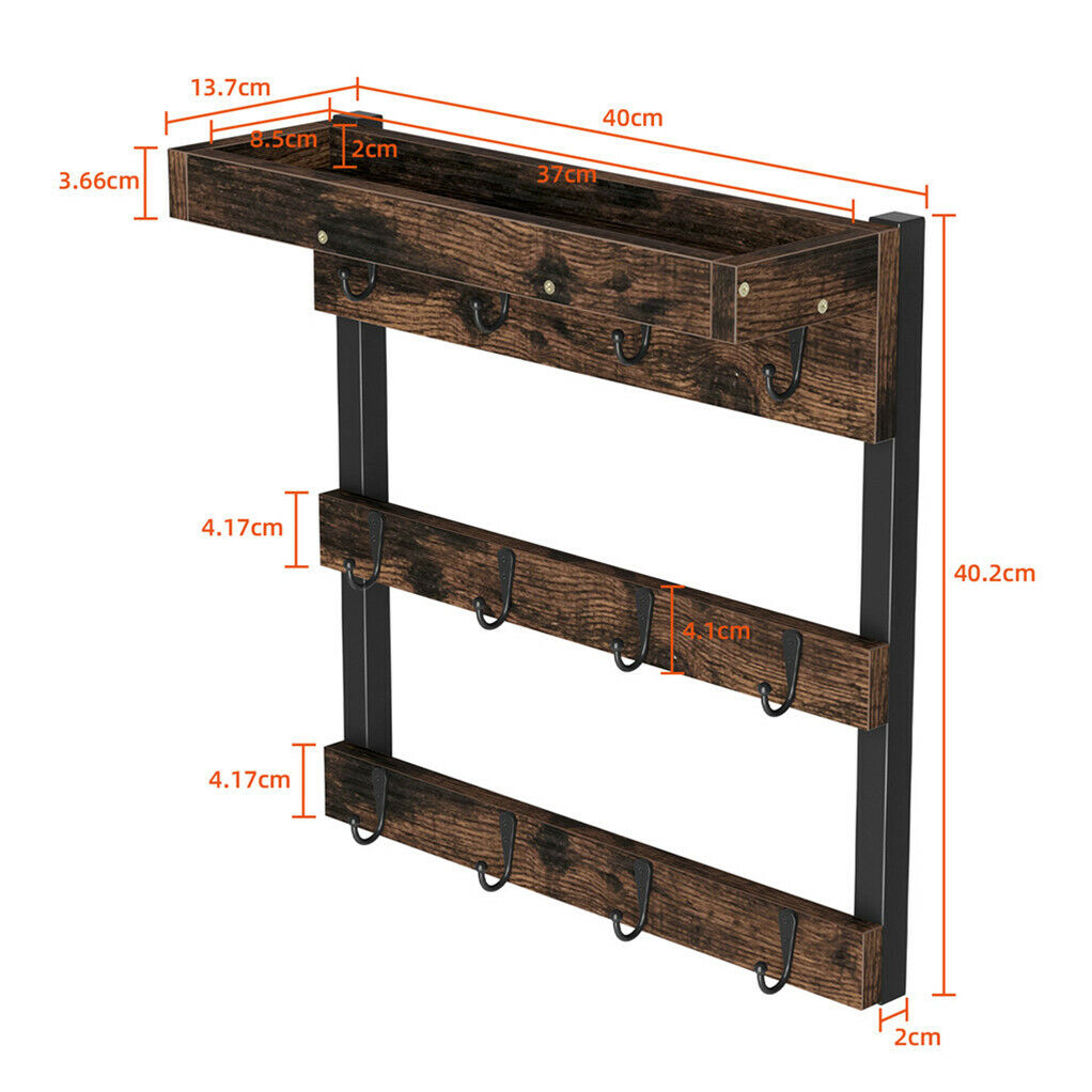 Wall Mounted Coffee Mug Rack with 12 Hooks by Premium - SuperSaverAU - view 9