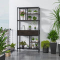 Rustic Accent Bookshelf 90CM Wide Plant Display Rack with Drawers & Shelving - SuperSaverAU - view 2