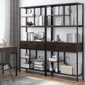 Rustic Accent Bookshelf 90CM Wide Plant Display Rack with Drawers & Shelving - SuperSaverAU - view 3